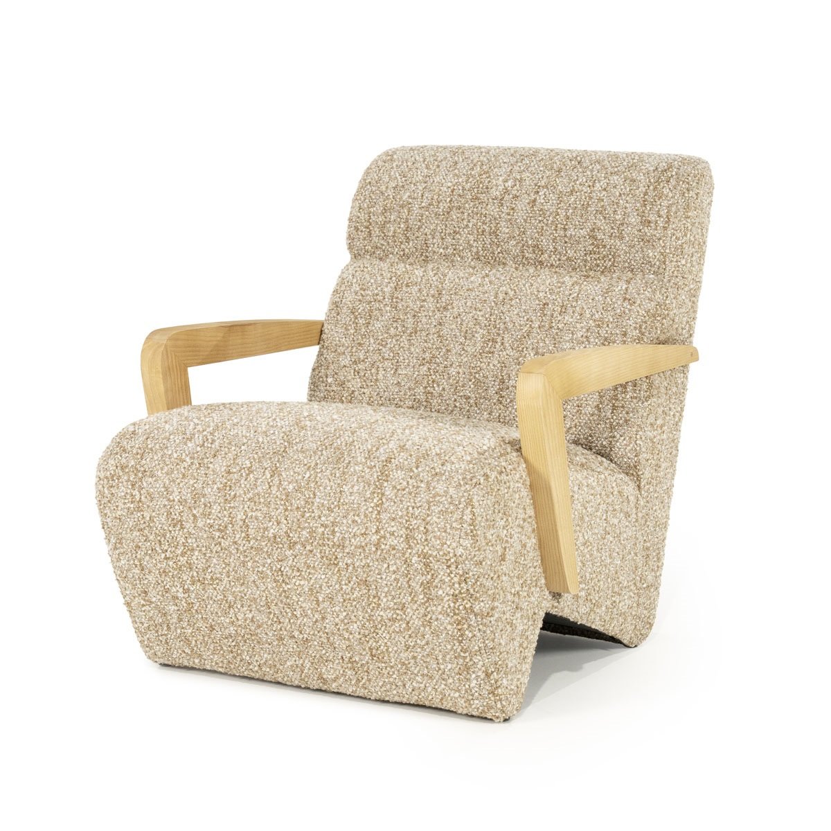 Sessel Olek Eschenholz Stoff beige Bay Relaxsessel Fernsehsessel