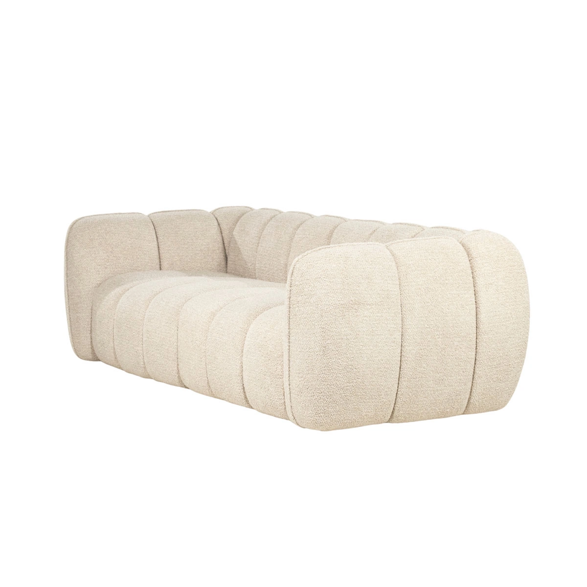 BY-BOO Sofa Cubetto taupe 220 cm Stoffbezug  
