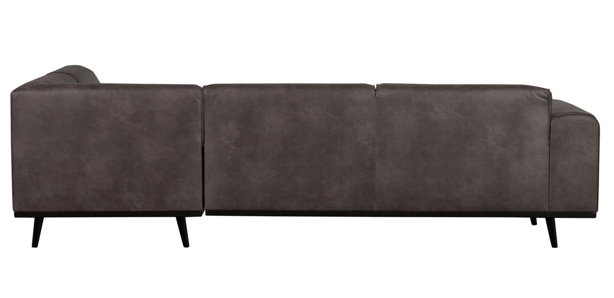 woood Ecksofa Statement Eco Leder dunkelgrau Chaiselongue rechts