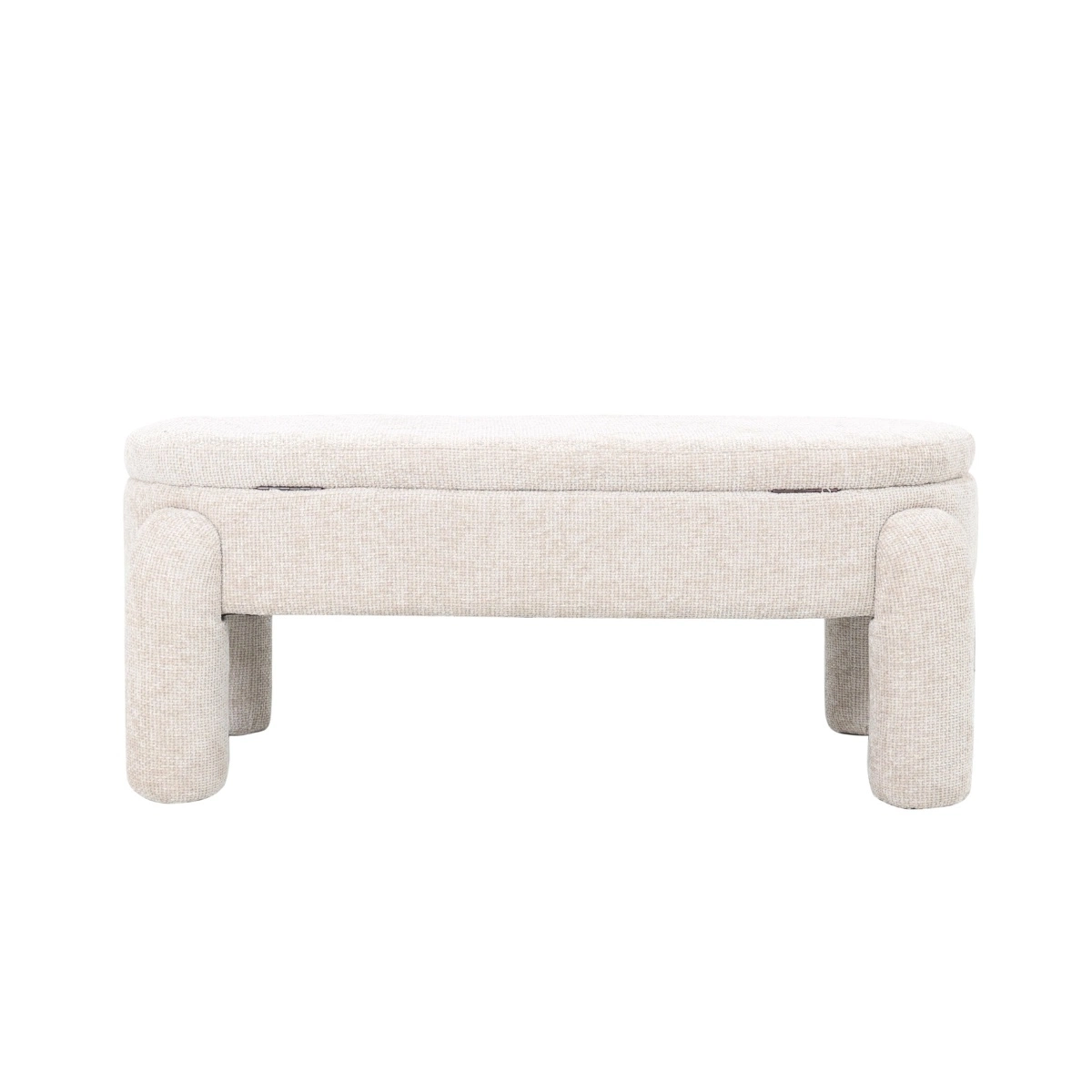 Sitzbank Truhenbank SUL 114 cm aufklappbar Sitzbezug beige Bank