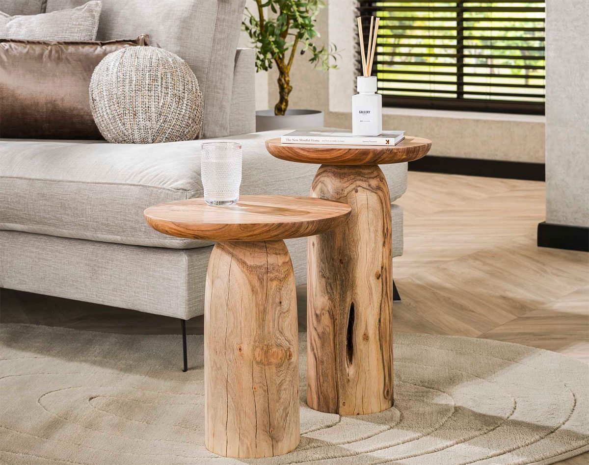 Beistelltisch Ocean rund Ø 40 cm Akazienholz natur