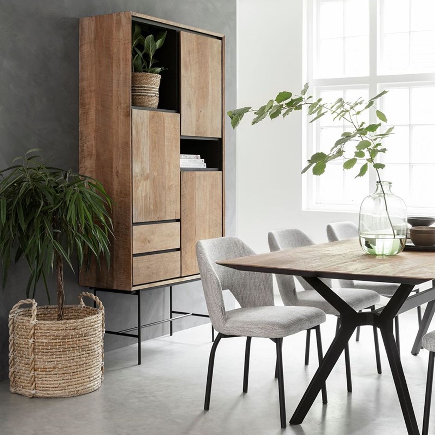 Highboard Schrank Metropole II H 210 cm Teakholz