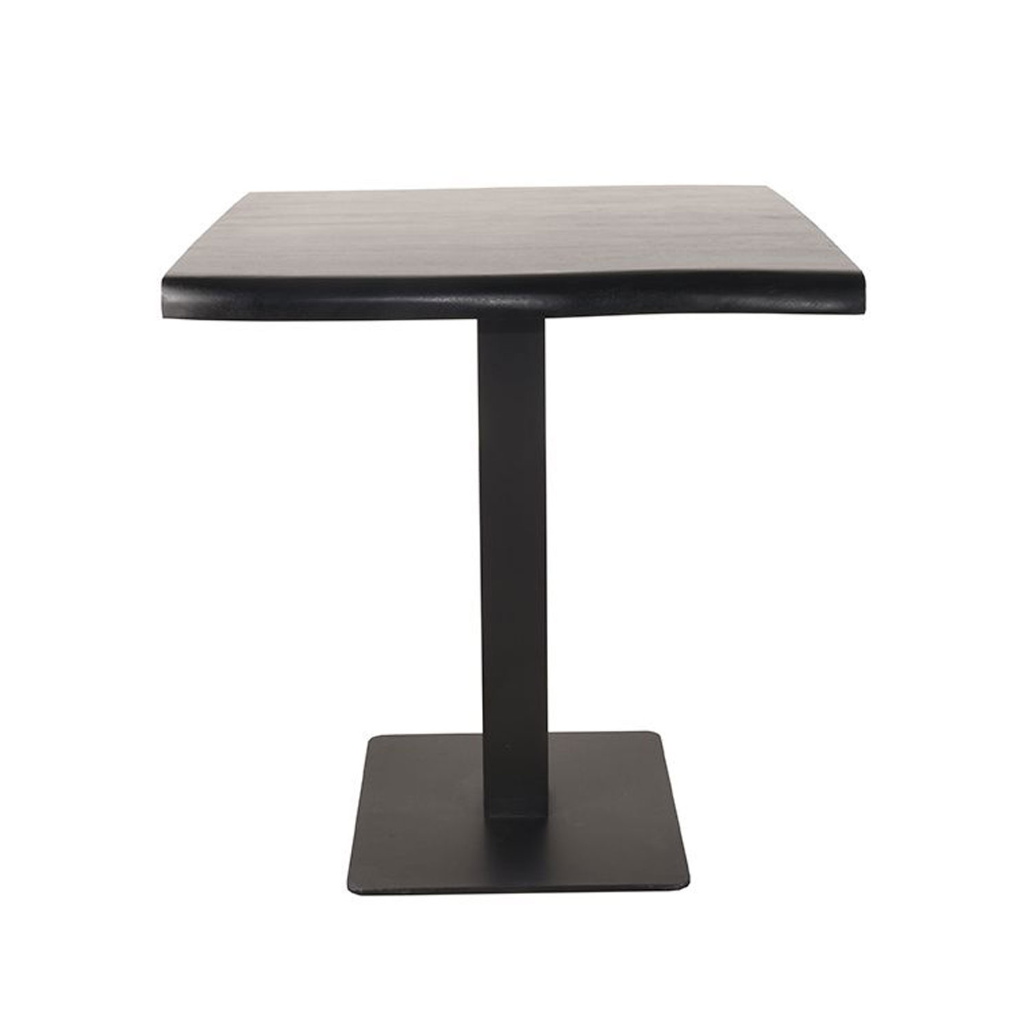 Esstisch Bistrotisch 70 x 70 cm Mangoholz Baumkante schwarz