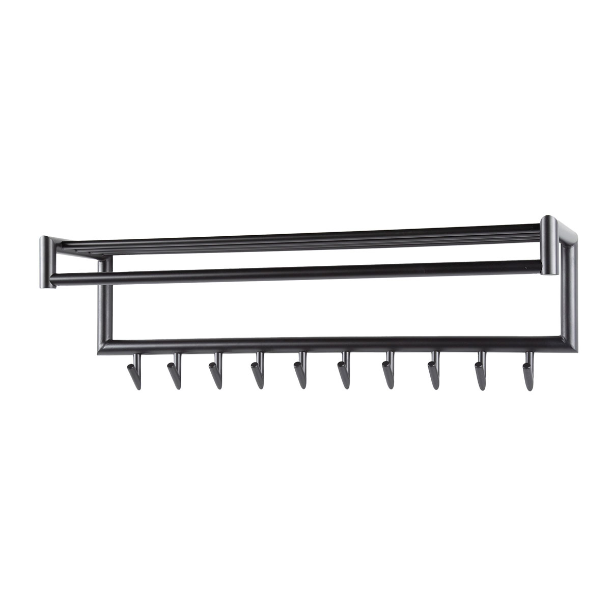 Wandgarderobe B 100 cm 10 Haken Metall dunkelgrau matt