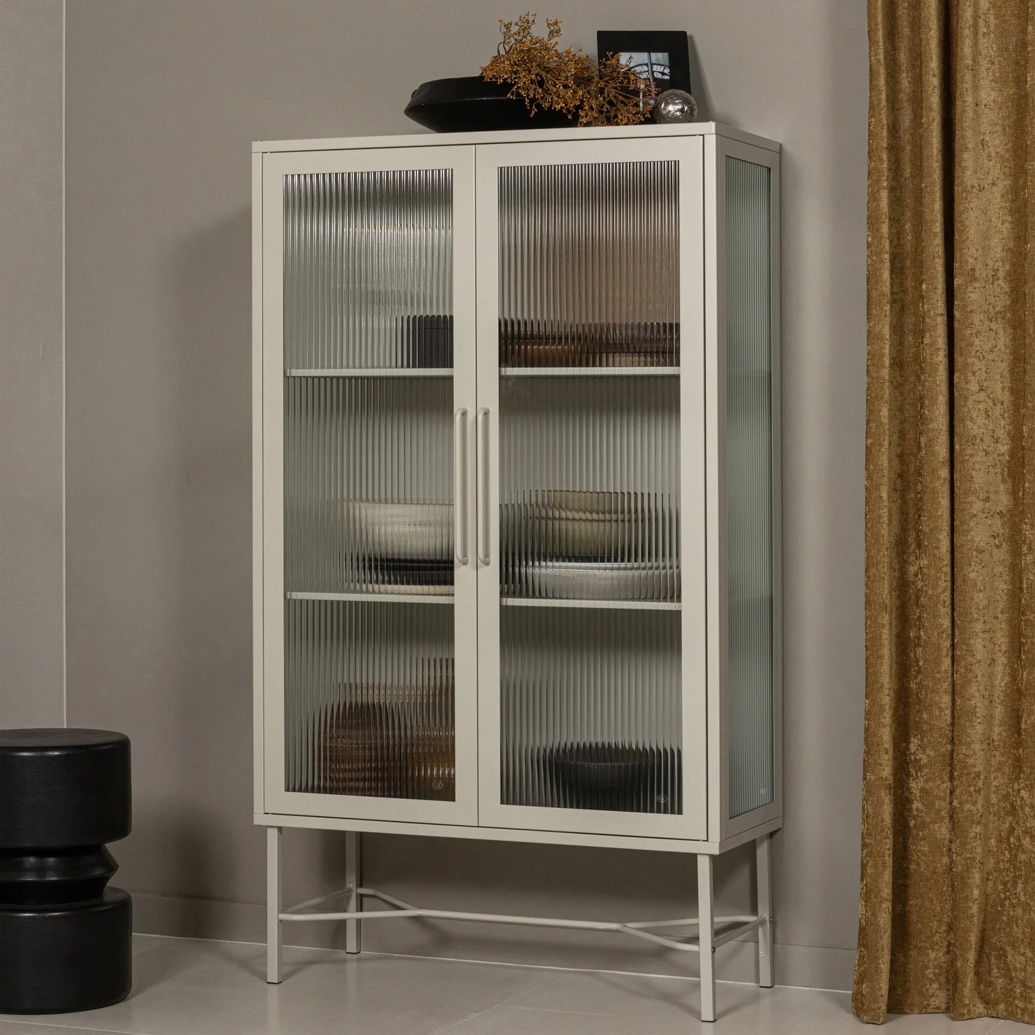 Hocker rund Ø 30 cm TUVE MDF mattschwarz