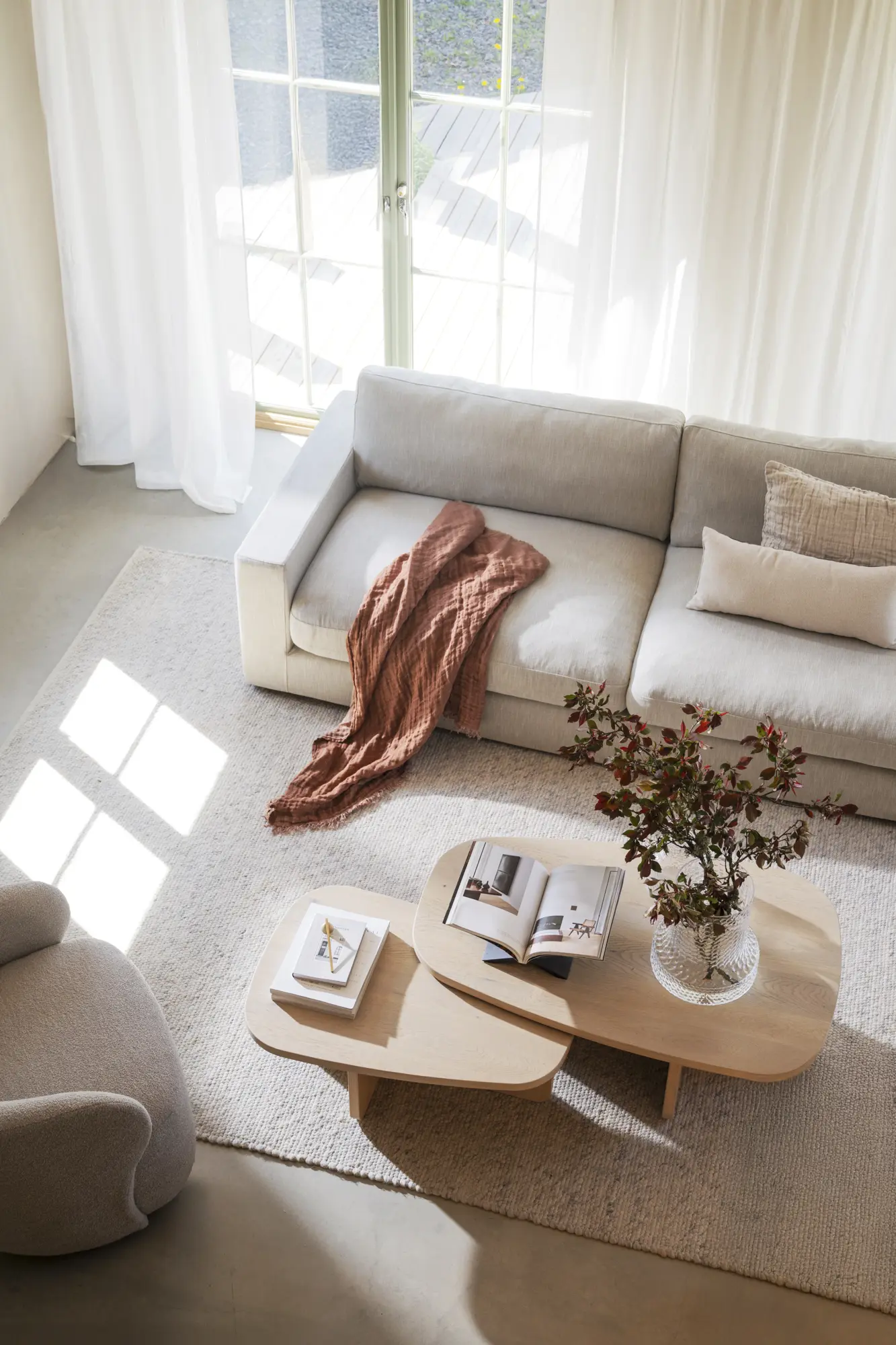2er Set Couchtisch WILLINGS Eiche white wash