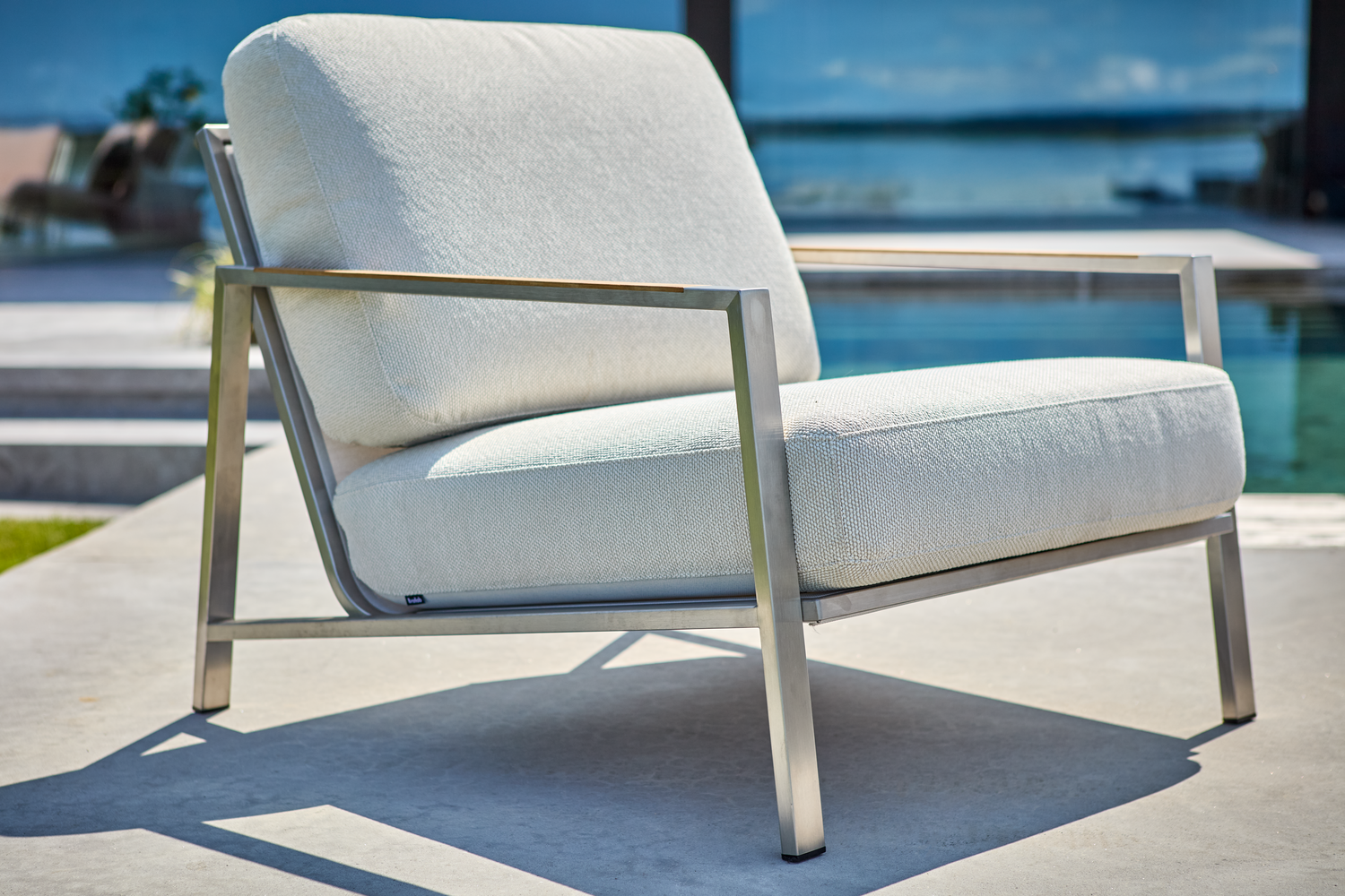 Gartensessel Gartenstuhl Naos Edelstahl Bezug beige