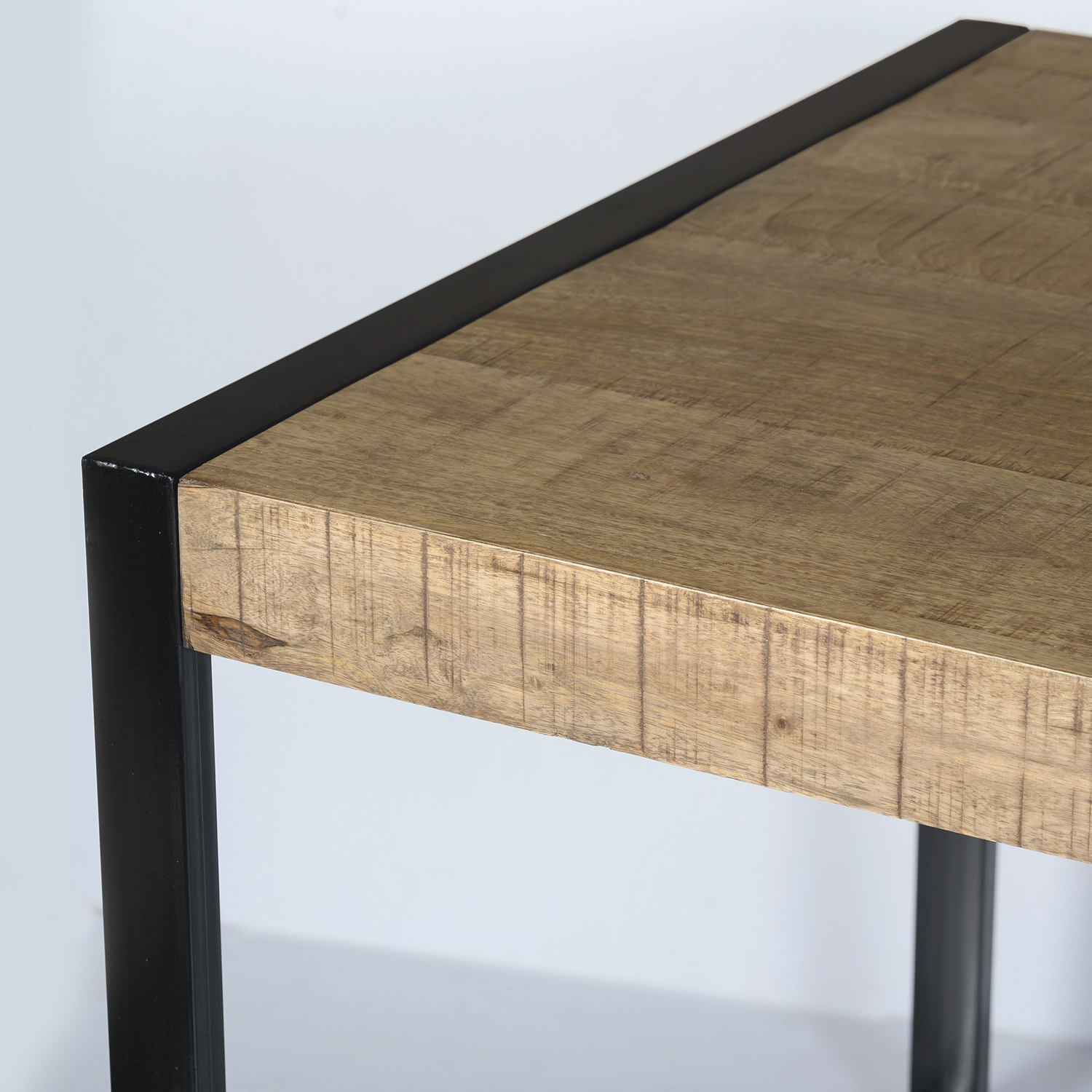 Esstisch Nairobi 200 x 100 cm Mangoholz Metall schwarz