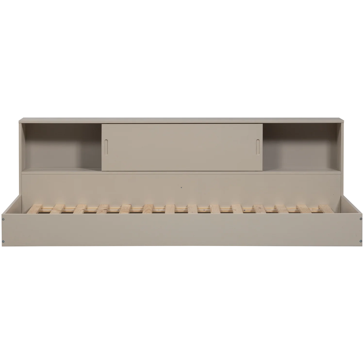 Einzelbett offen CARTER staubgrau 200 x 90 cm Kiefer Massivholz Bett