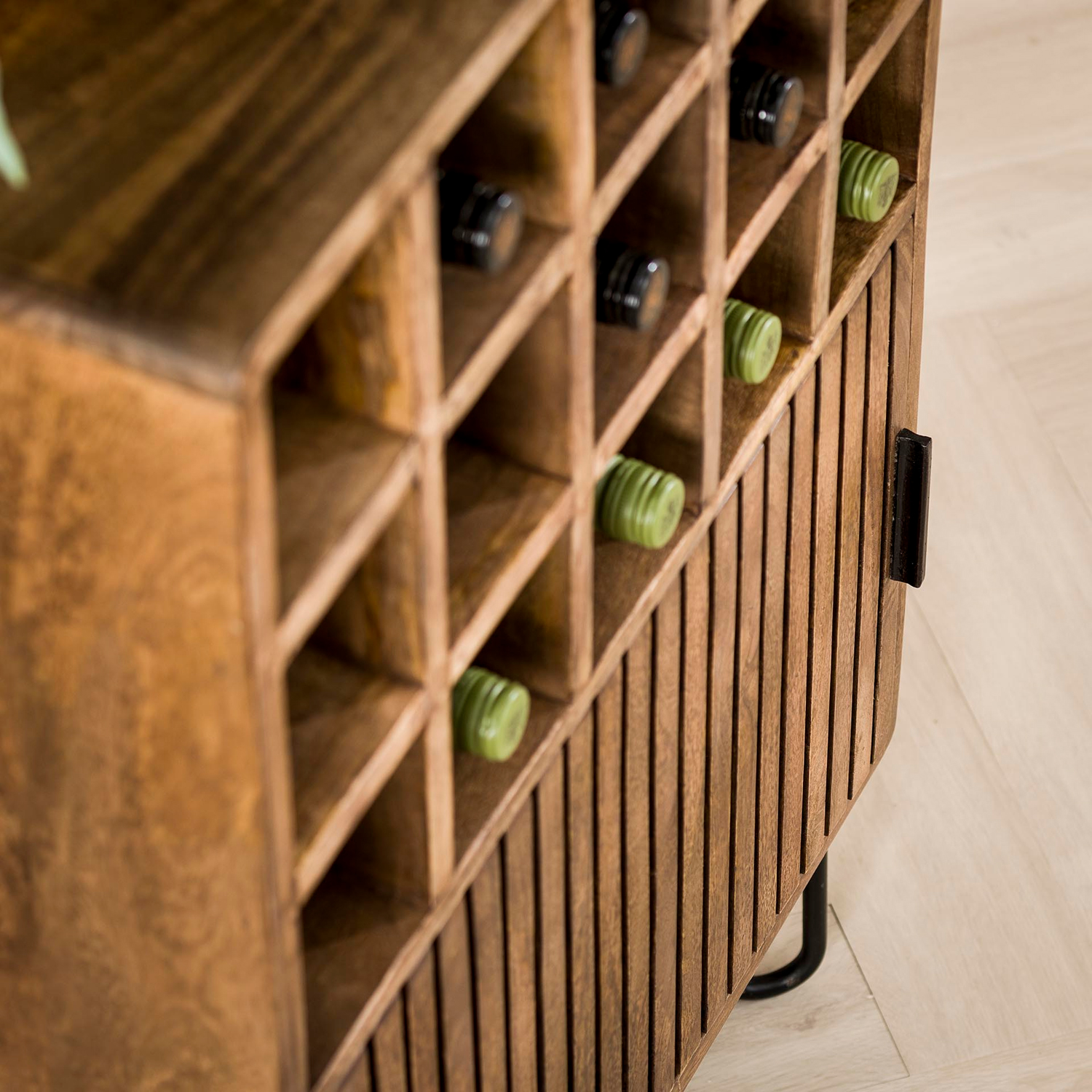 Weinschrank FARMLAND H 90 cm Mango Holz