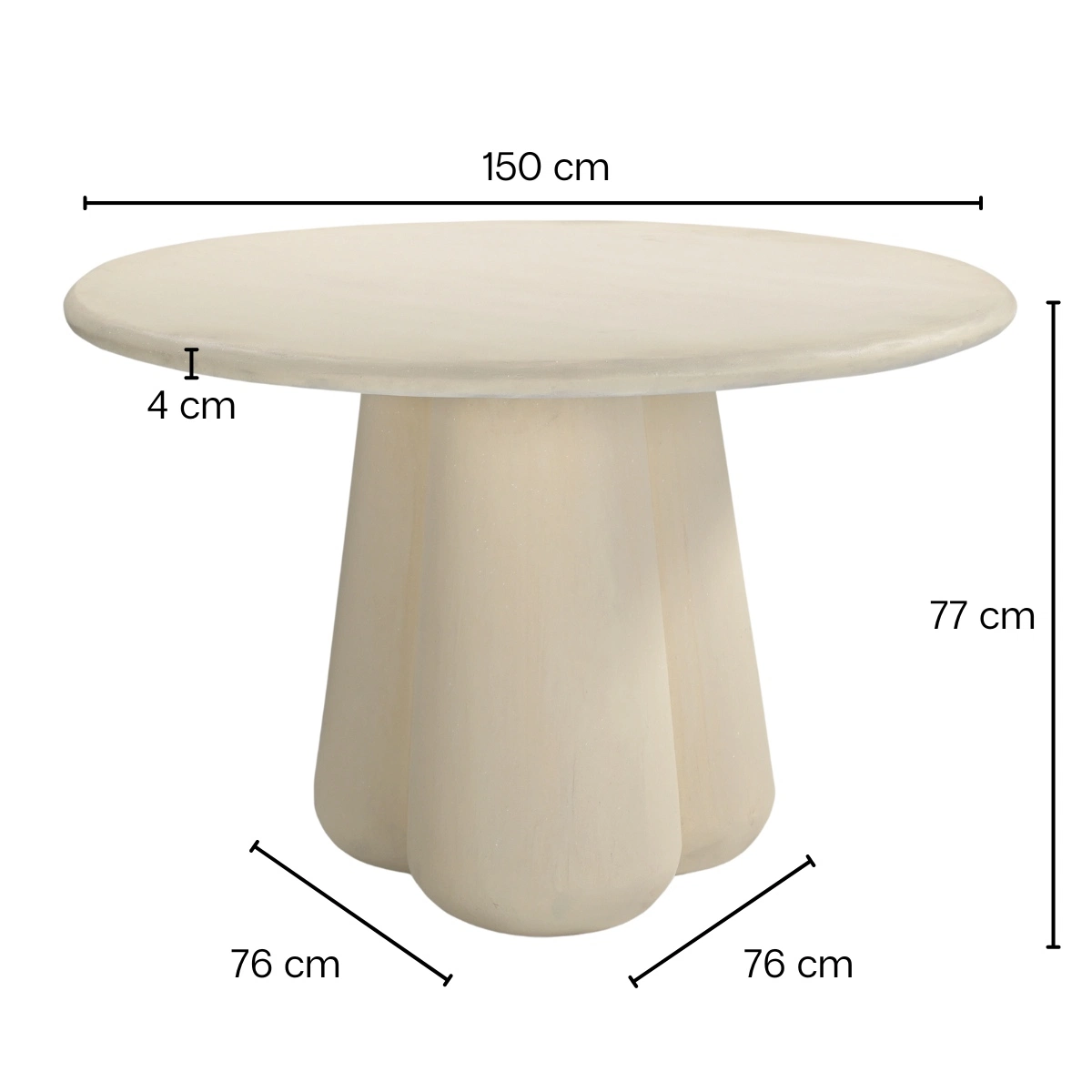 Esstisch LOIR rund Ø 150 cm MDF beige Esszimmertisch