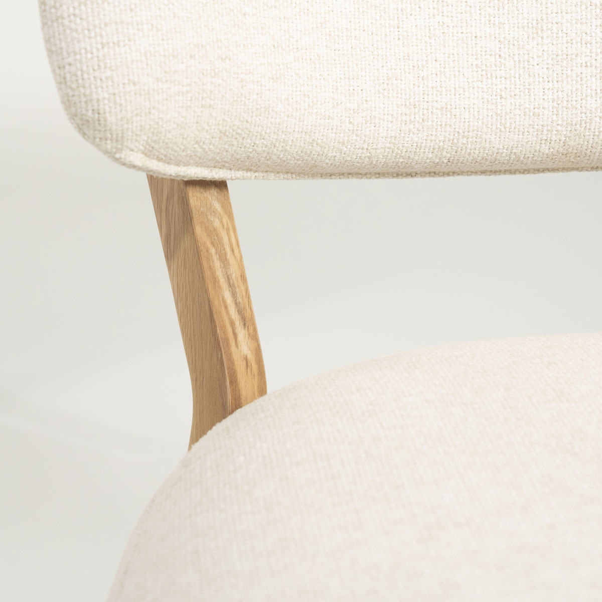 Sessel Mikky Eiche helbraun Stoff beige Clubsessel Fernsehsessel