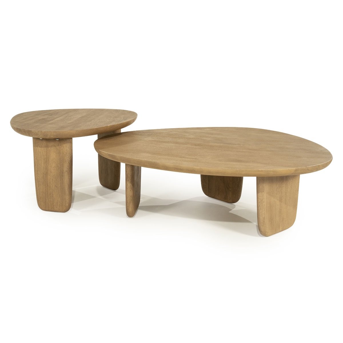 Couchtisch Maud groß 100 x 85 cm Mangoholz hell Sofatisch Beistelltisch