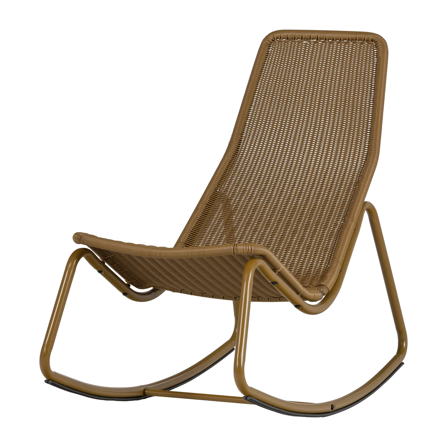 Outdoor Schaukelstuhl Gartenstuhl TOM Metall Kunstrattan honiggelb