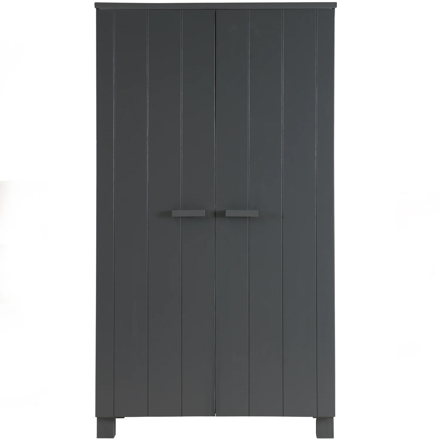 woood Kleiderschrank DENNIS Schrank Kiefer stahlgrau