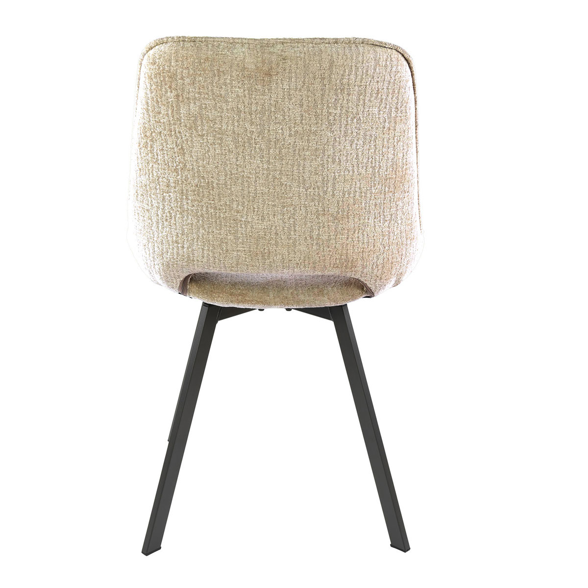 4er Set Esstischstuhl ELODIE drehbar Stoff Jaroq sandfarben