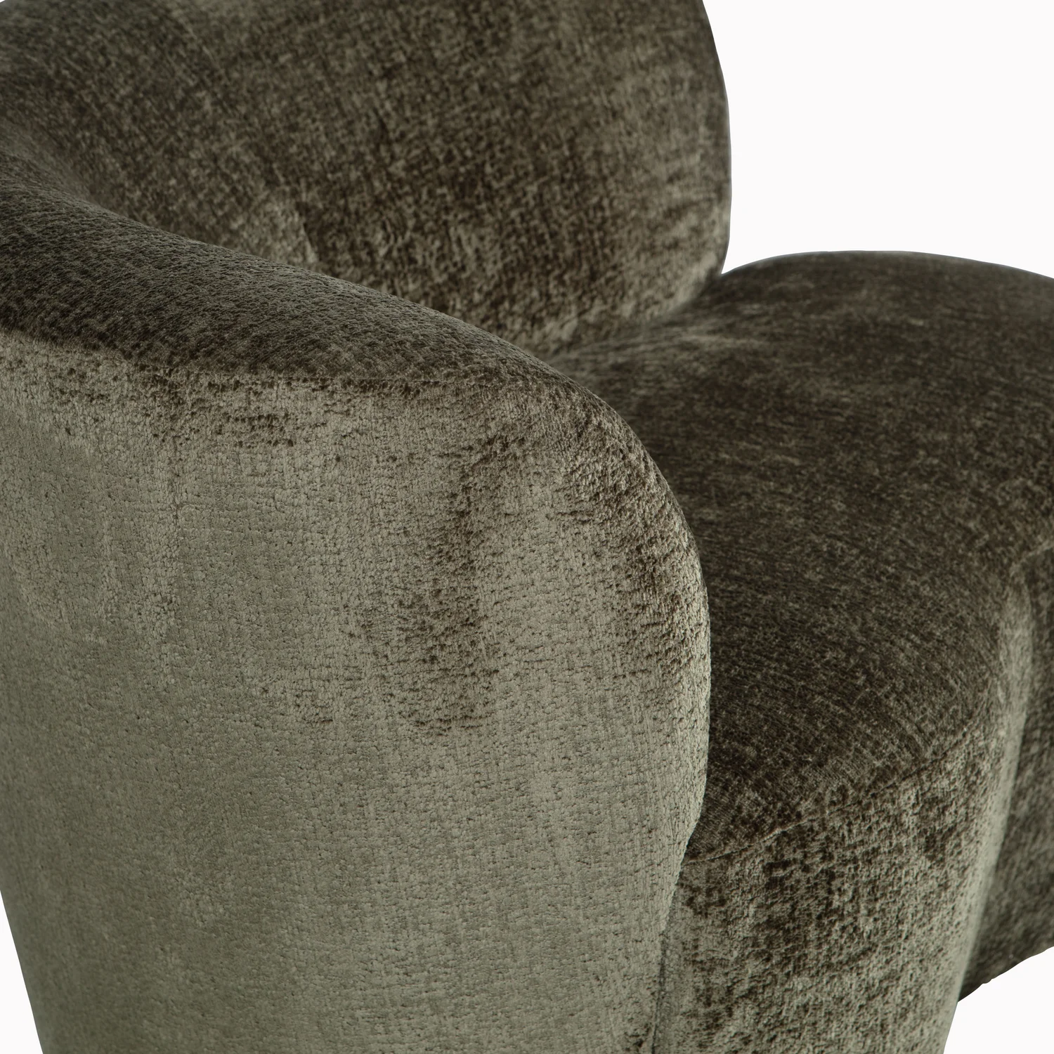 kleines Sofa Stone links 112 cm Struktur-Samt warmgrün Loungesofa