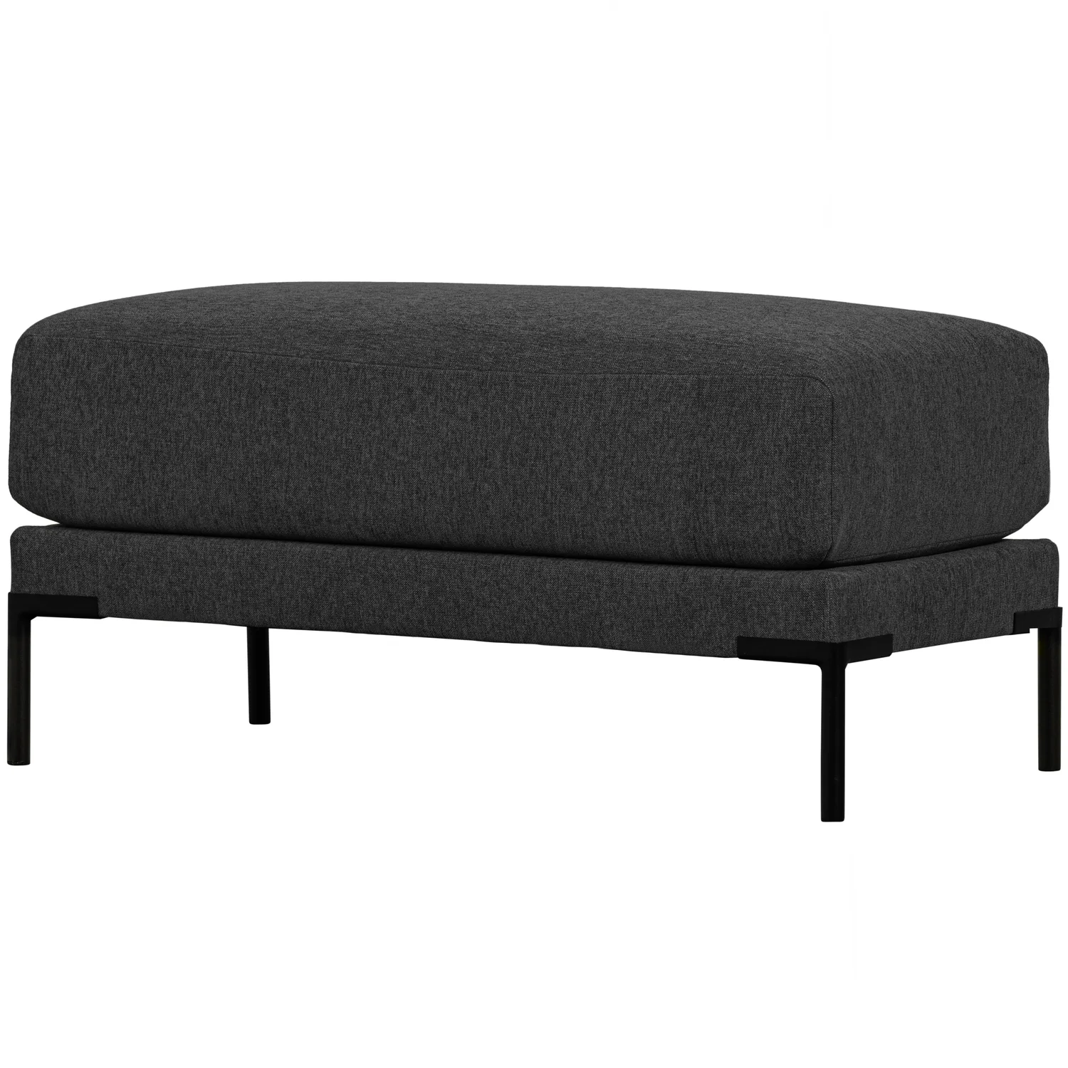 Hocker Fußhocker COUPLE Chenille Stoff dunkelgrau