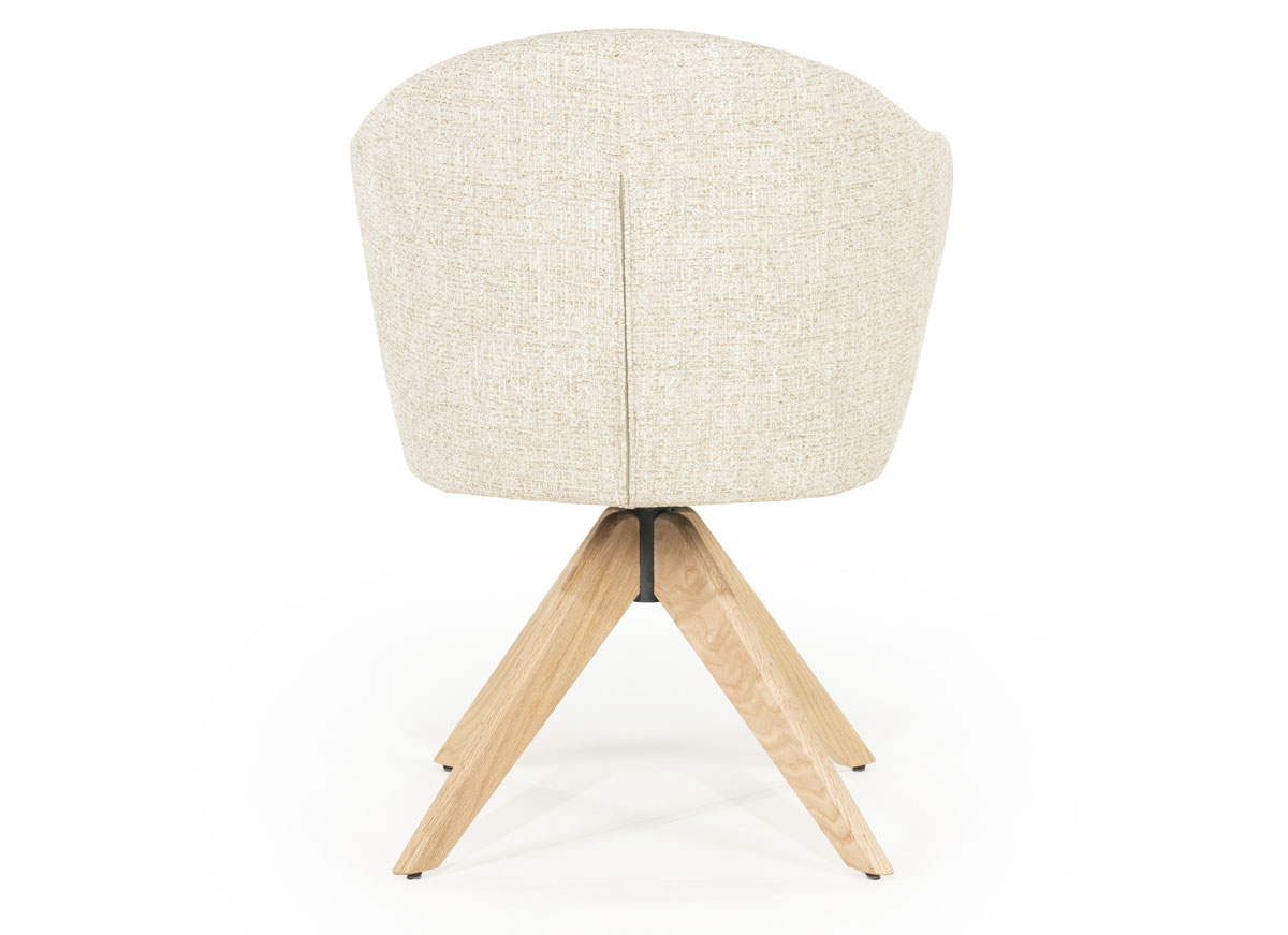 Esszimmer Stuhl Connor drehbar Eiche Stoff beige