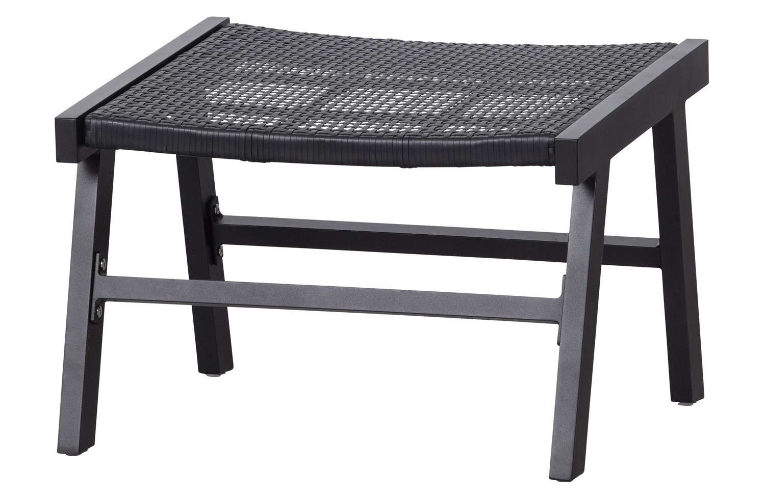 Woood 2er Set Garten Hocker Puk 57 x 54 cm Alu schwarz Fußhocker