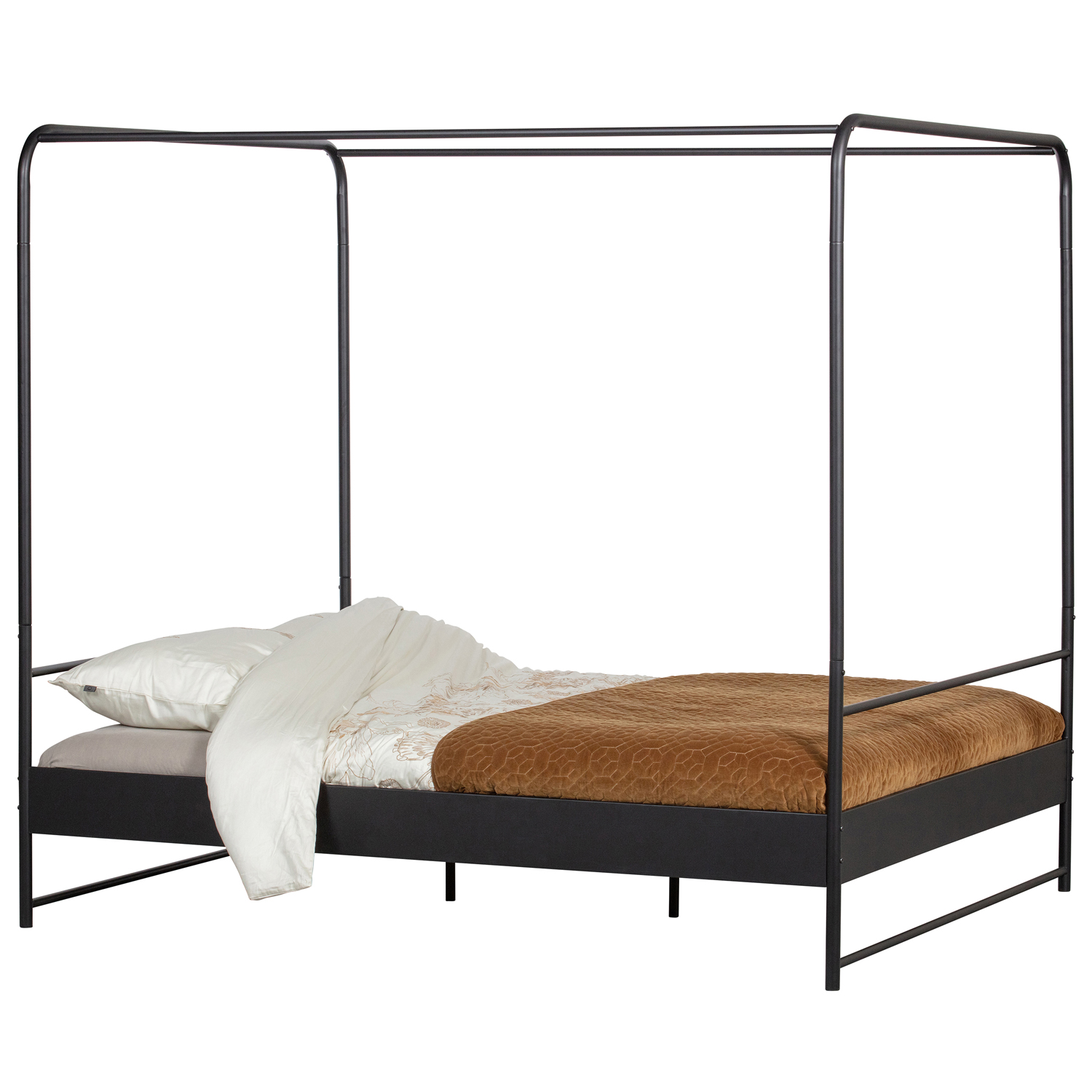 woood Himmelbett Bett Bunk 200 x 160 cm Metall schwarz