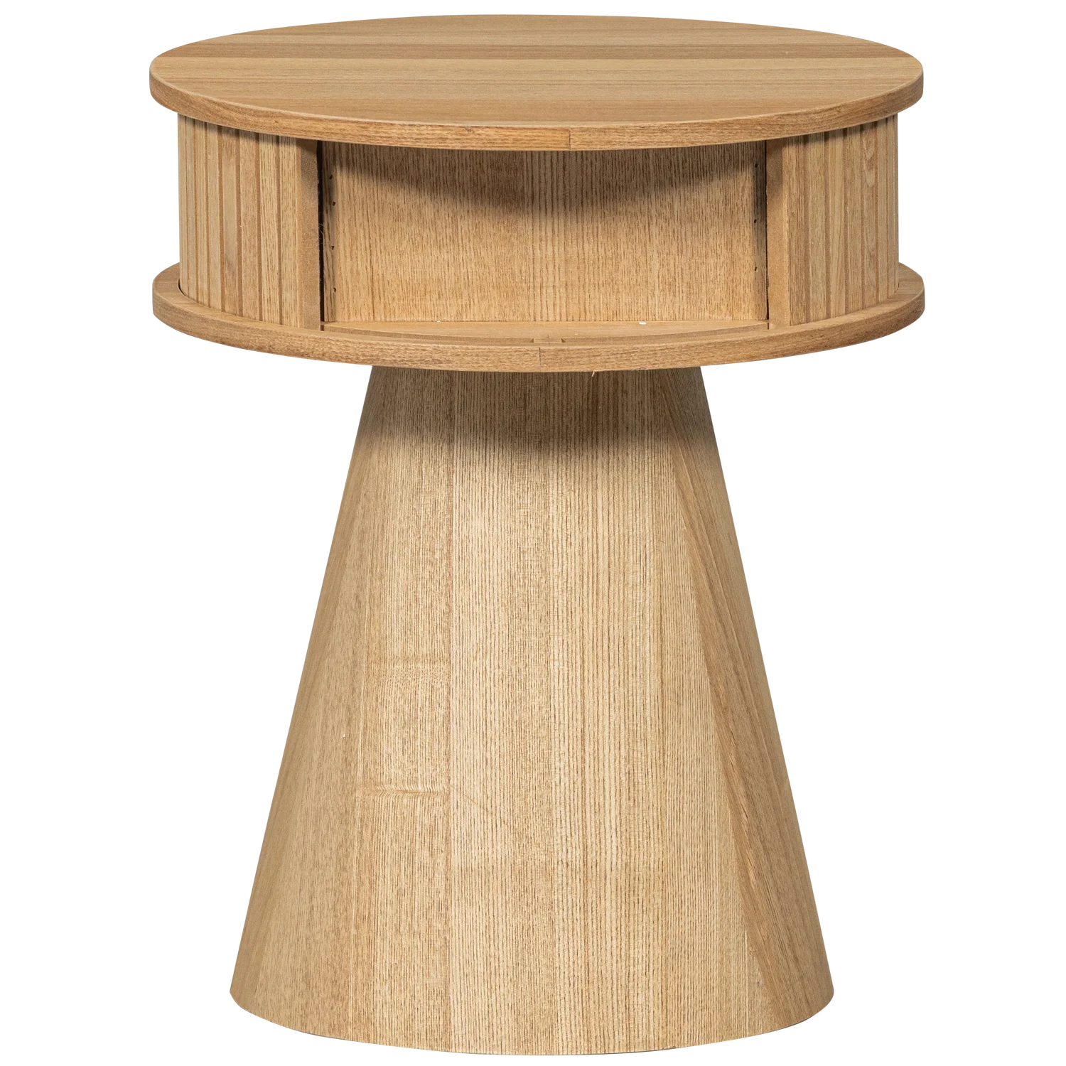 Nachtschränkchen KARRI H 46 cm mit Schiebetüren Pappelholz natur