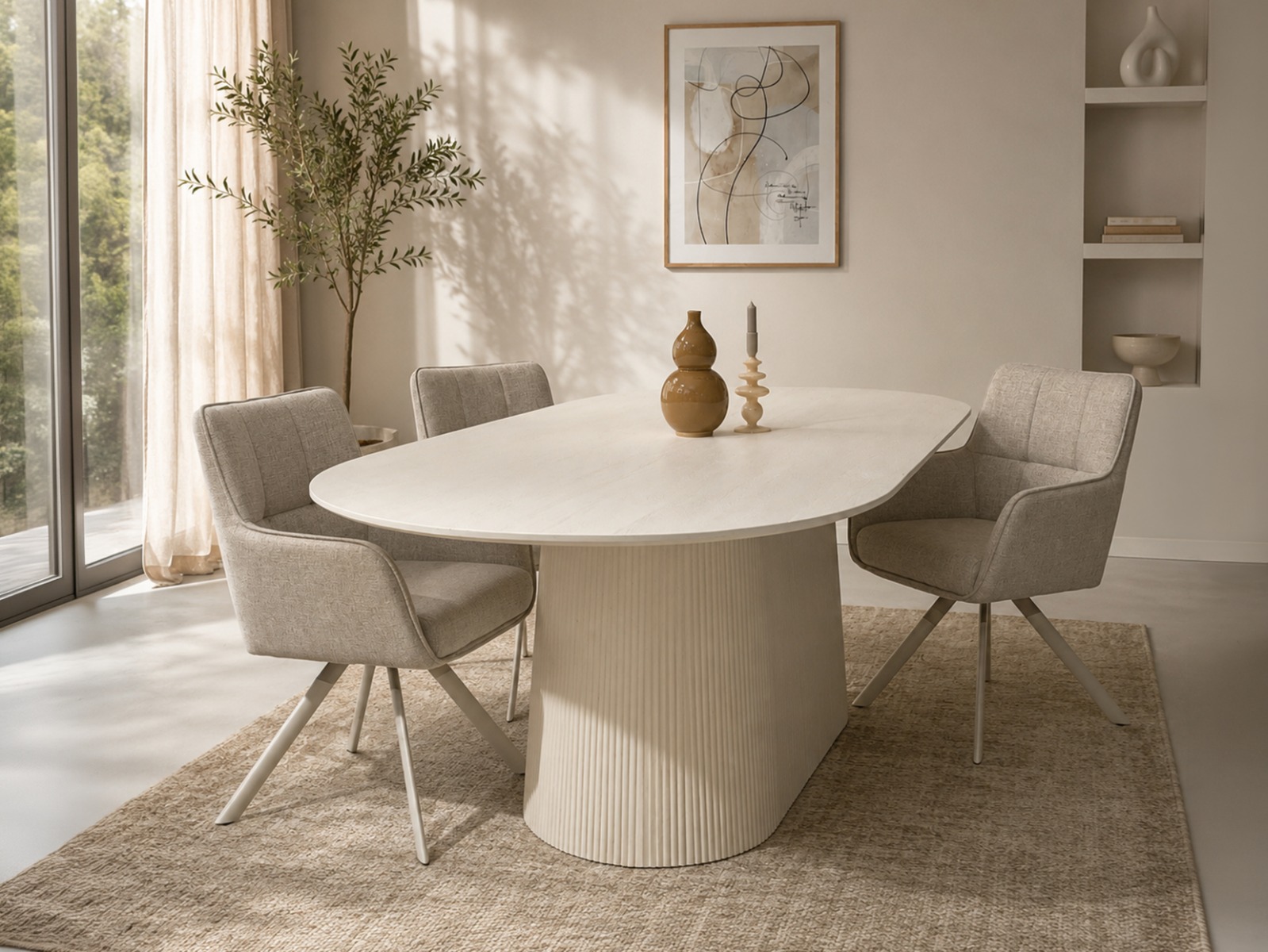 Esstisch Patrice 230 x 110 cm Mangoholz cremeweiß Esszimmertisch