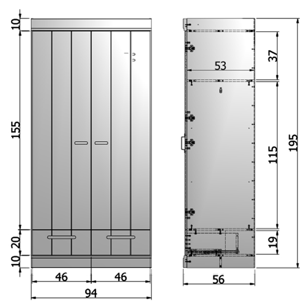 Kleiderschrank CONNECT 94 cm Kiefer weiss