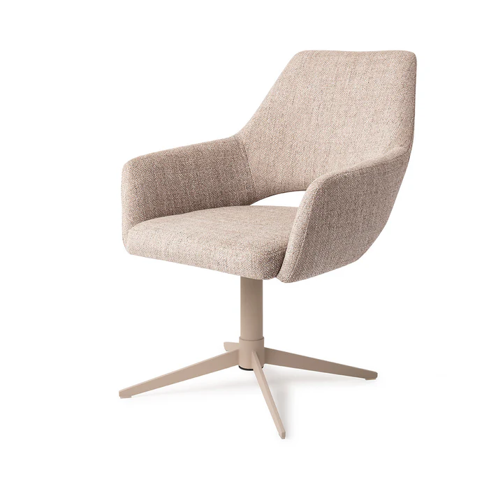 Esszimmerstuhl Yanai – Biscuit Beach mit Gestell in Metall beige