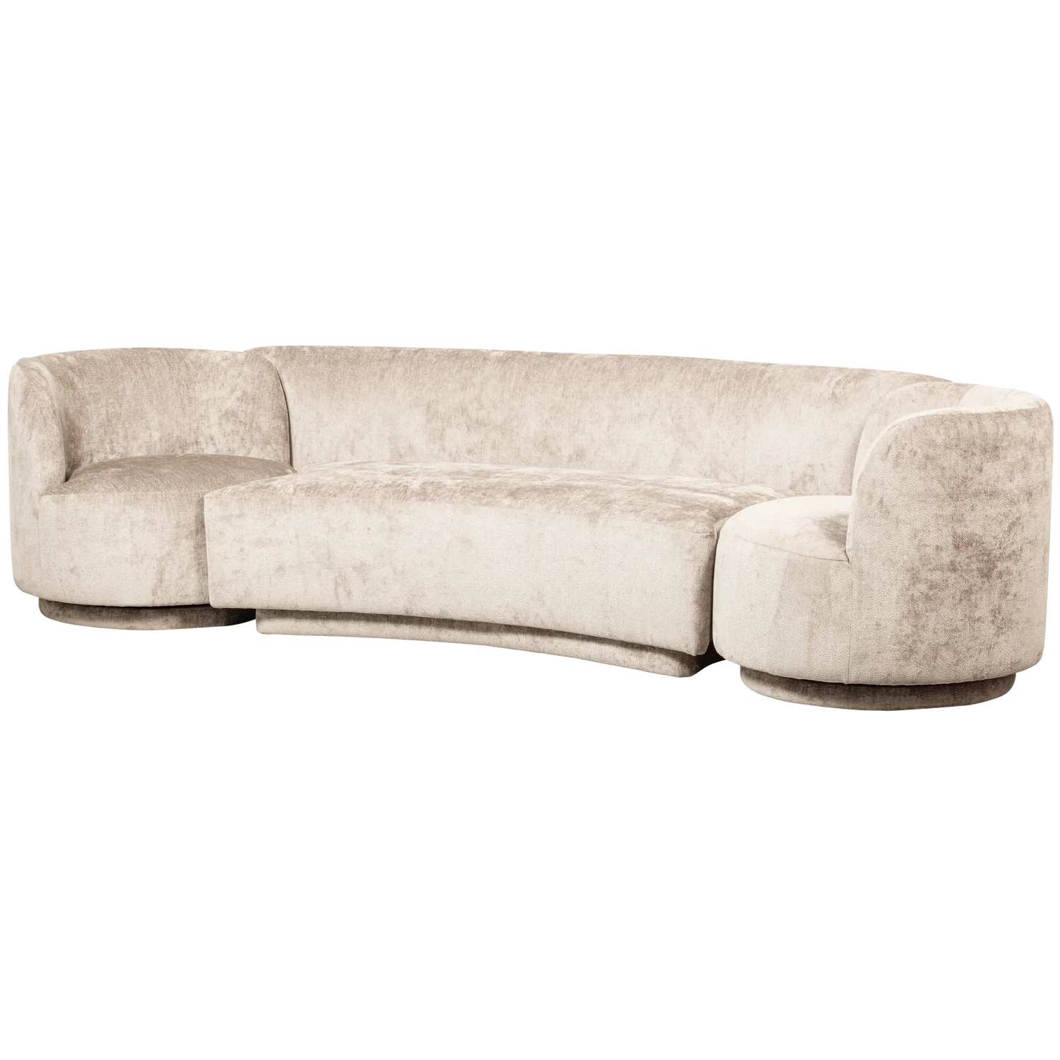 Couchgarnitur COMBI-POPULAR Sofa & modulare Sessel Chenille natur