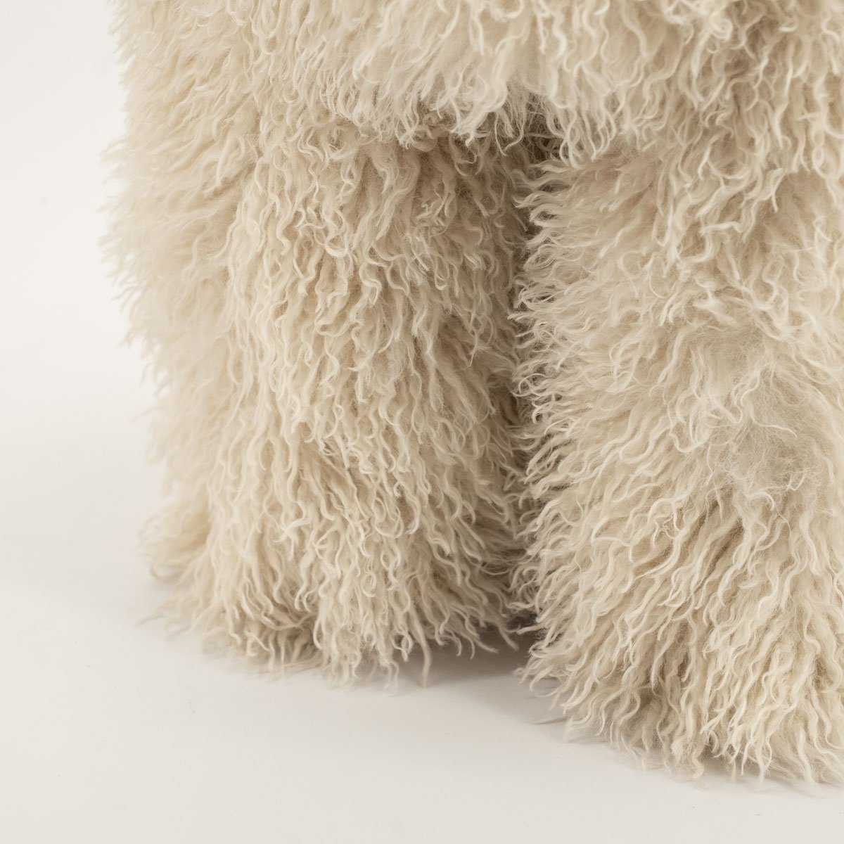 Pouf Doodly Ø 40 cm beige Hocker Sitzhocker