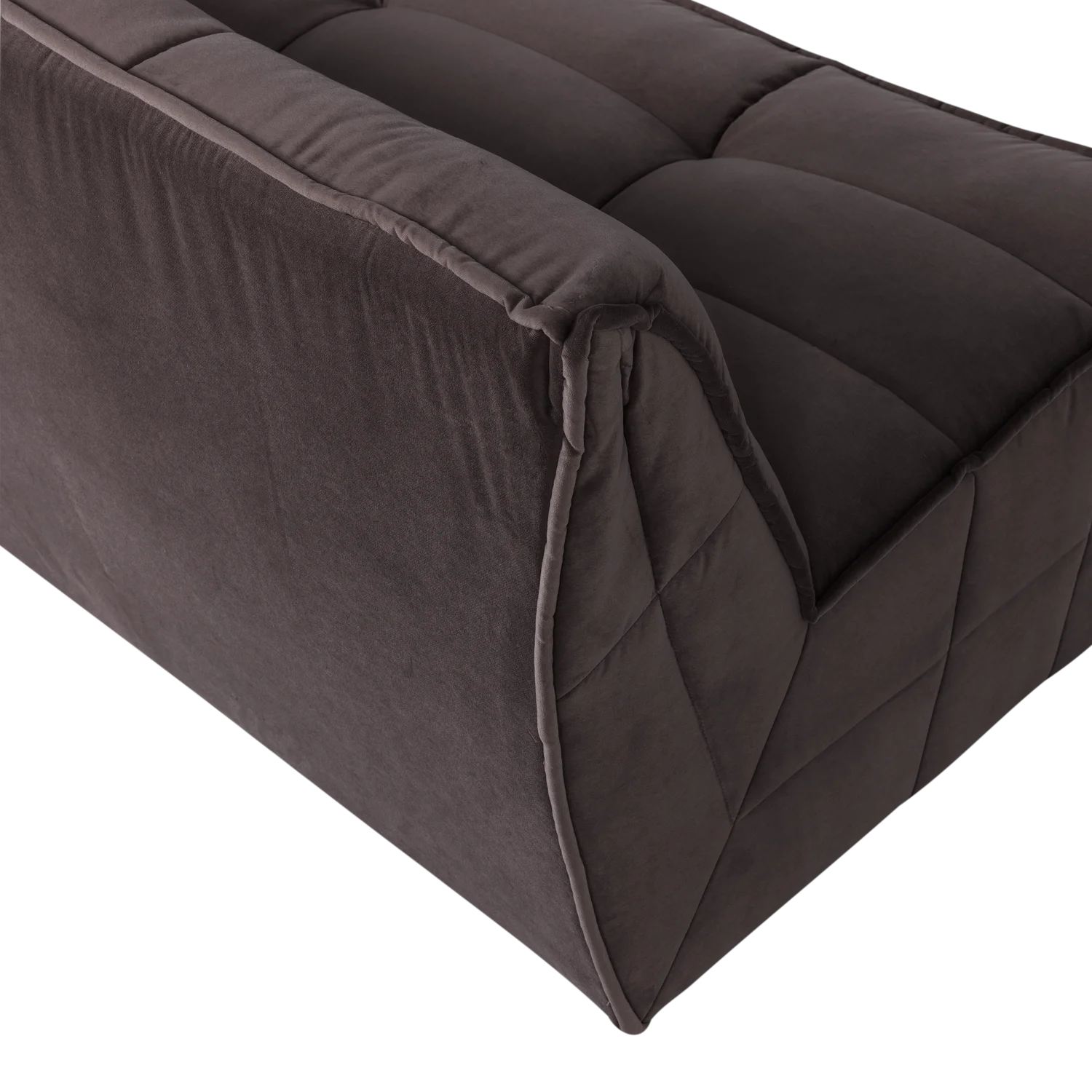 3 Sitzer Sofa CLUSTER Samt schokoladenbraun Couch Garnitur Loungesofa Couchgarnitur