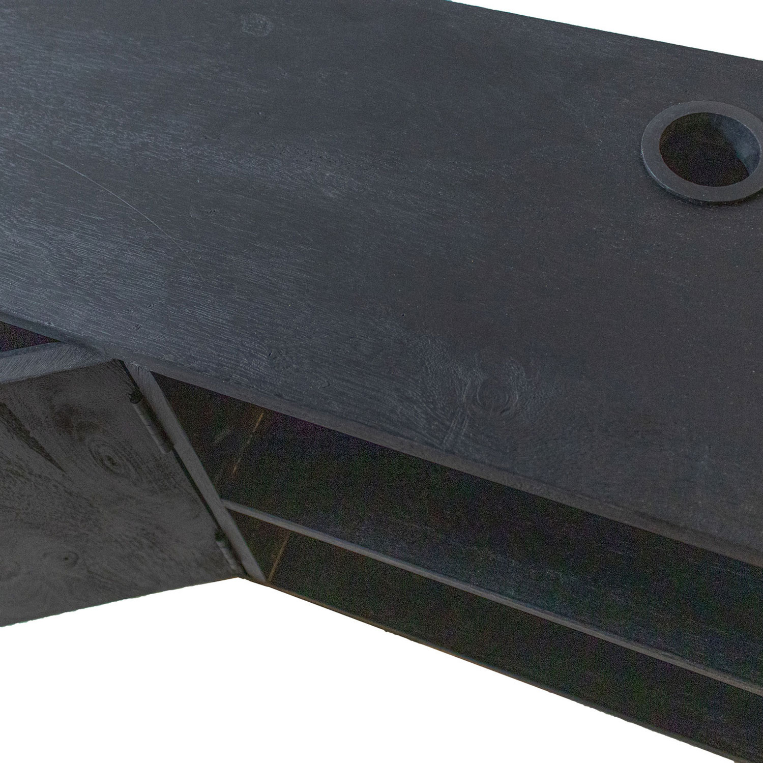 TV Board MALU 200 cm hängend Mango Holz schwarz