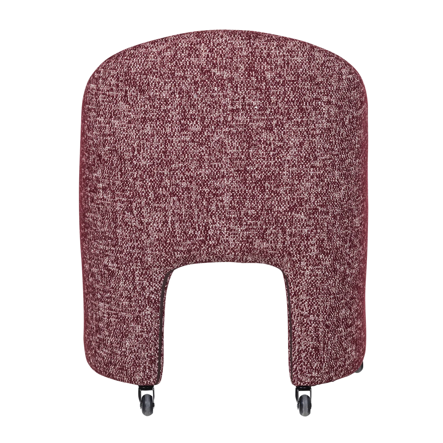 Armlehnstuhl CORDO auf Rollen Melange Stoff burgunderrot