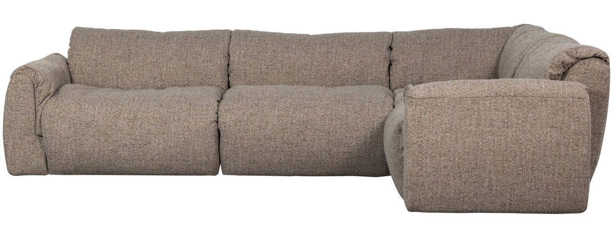 woood Ecksofa BAGGY Webstoff braun melange Chaiselongue rechts