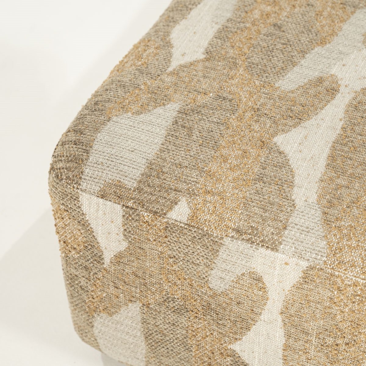 Sitzpouf Hocker Rytm 70 x 70 cm Stoff taupe mit Muster Pouf