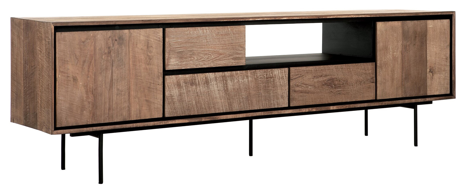 TV Möbel Lowboard Metropole 195 cm recyceltes Teakholz