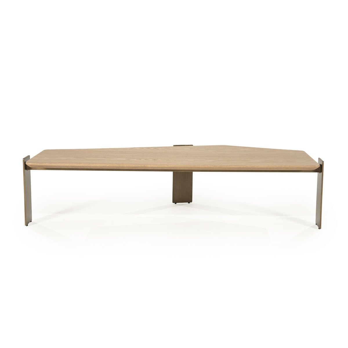 Couchtisch Robert 150 x 70 cm Eschenholz Furnier braun Metall
