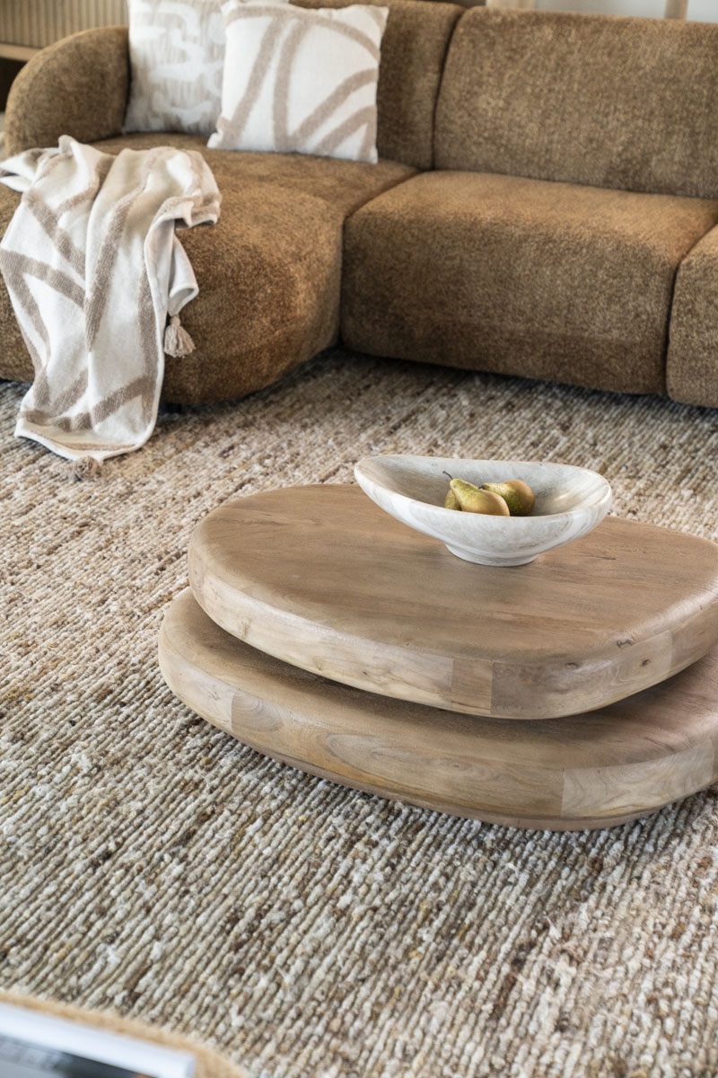 Couchtisch Kabo 100 x 80 cm drehbar Mango Massivholz hellbraun