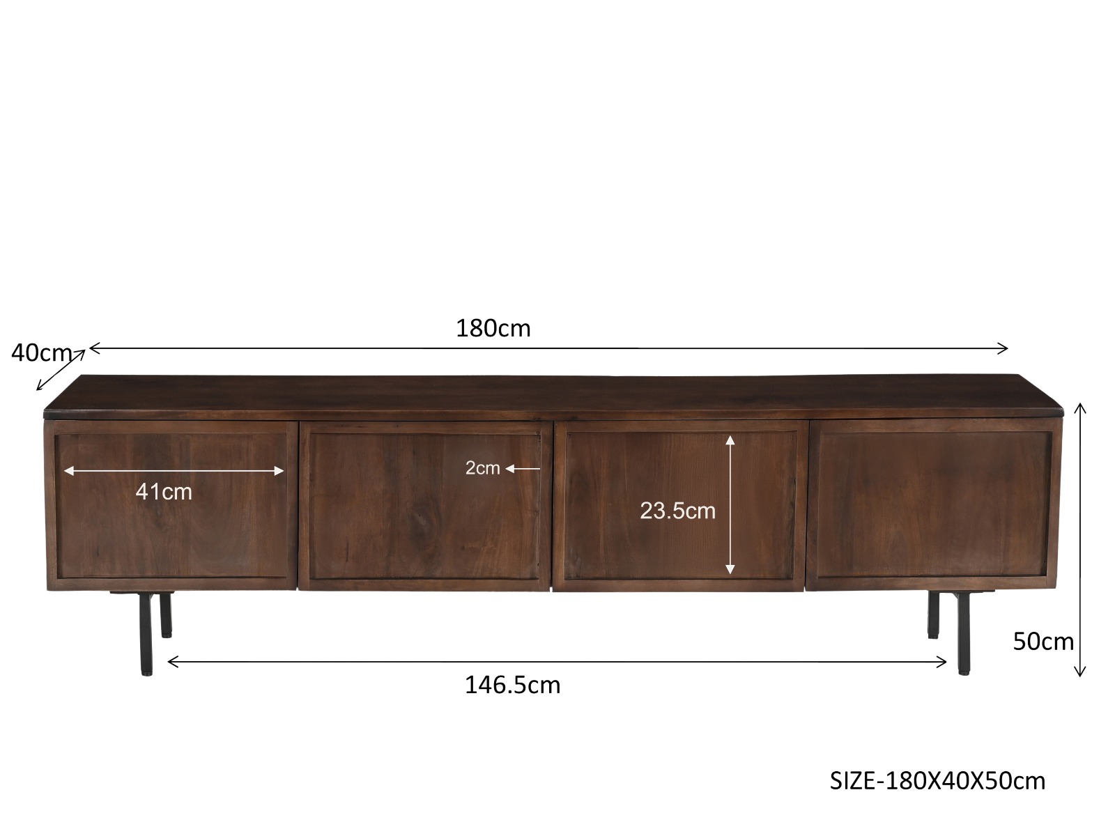 TV Möbel Lowboard Elan 180 cm Mangoholz braun