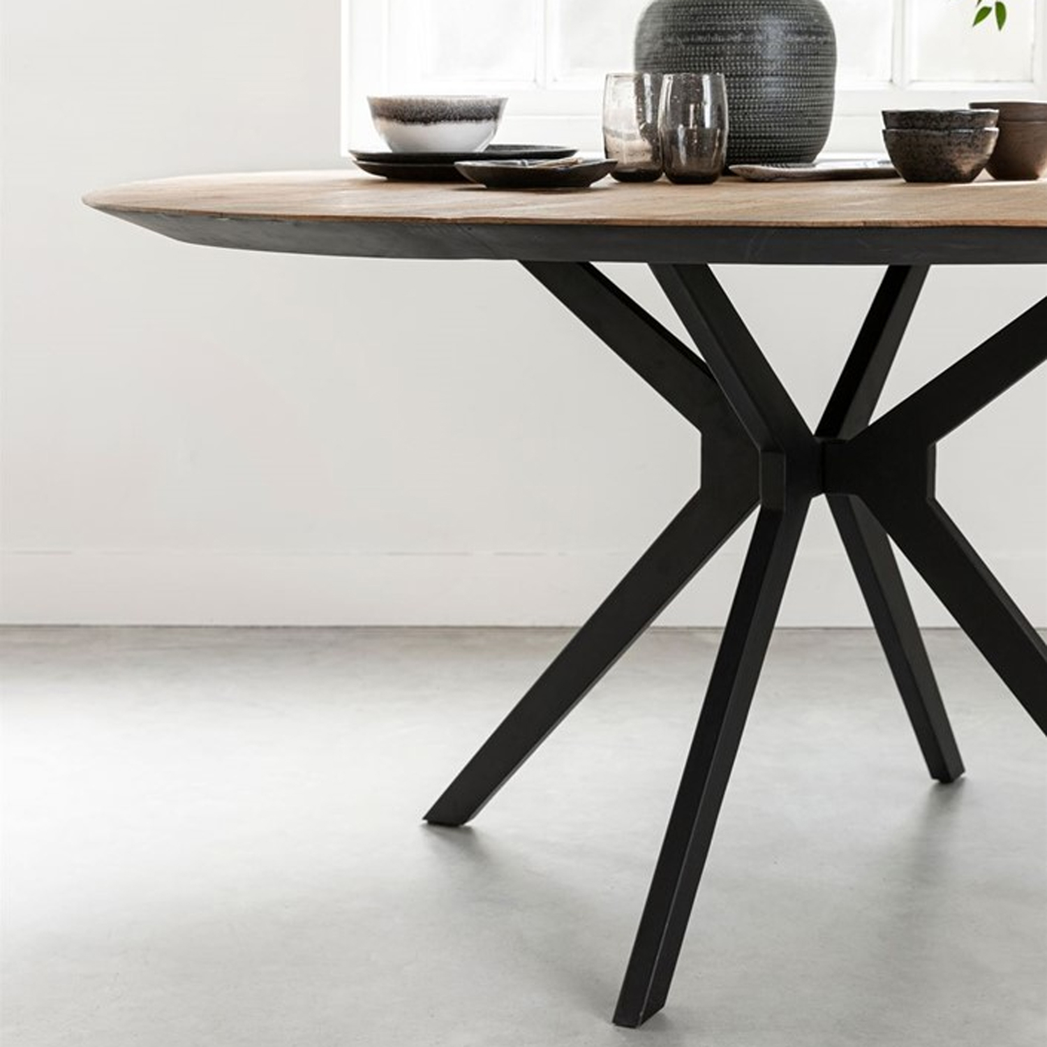 DTP Home Esstisch Metropole rund Ø 160 cm recyceltes Teakholz massiv