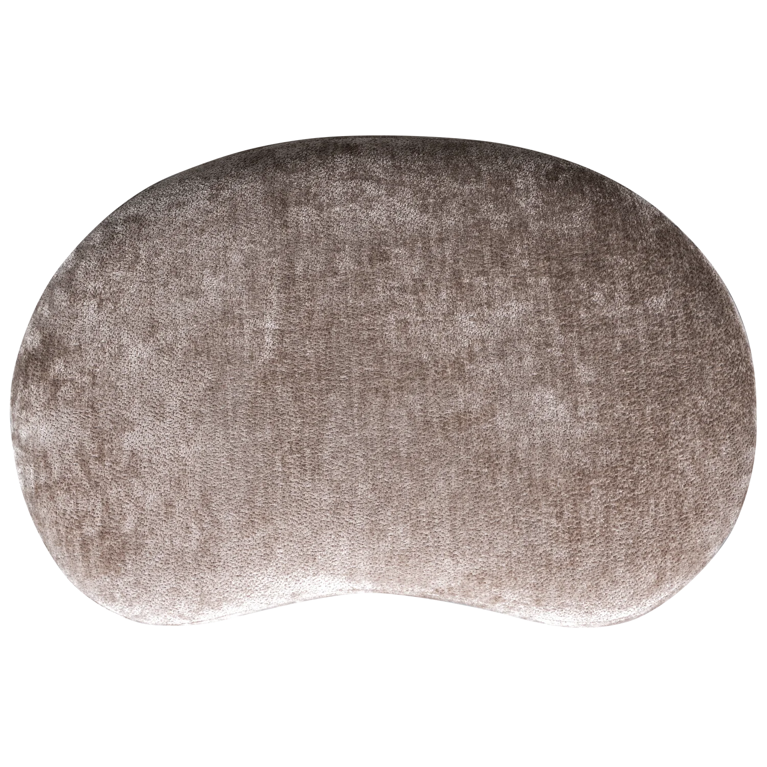 Pouf POPULAR organisch 73 x 51 cm Hocker Sitzhocker Chenillegewebe taupe