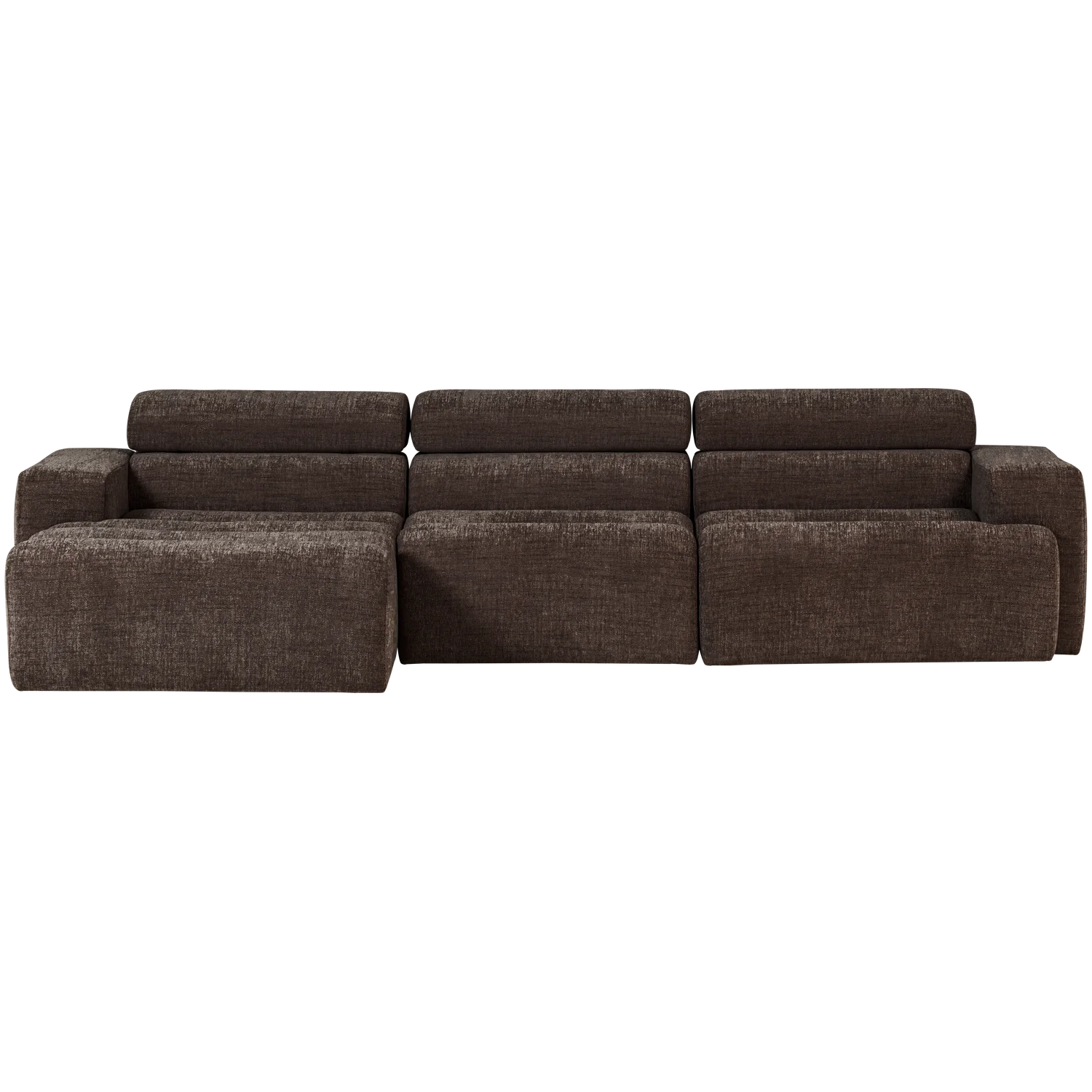 Ecksofa Sofa NOVI Bezug Melange dunkelbraun Chaiselongue links