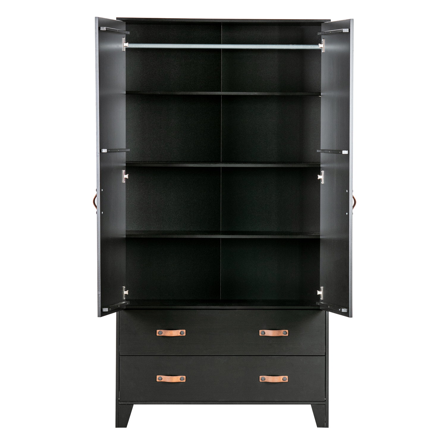 Woood Schrank Kleiderschrank Dian H 180 cm Kiefer schwarz