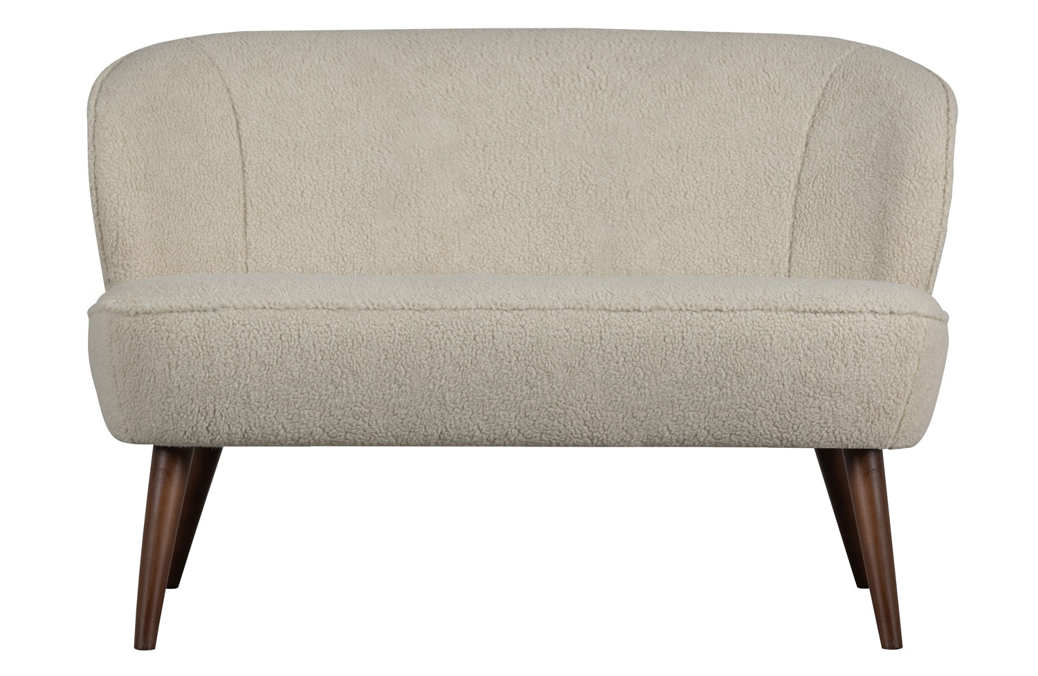 woood kleines 2 Sitzer Sofa SARA 110 cm Teddystoff off white