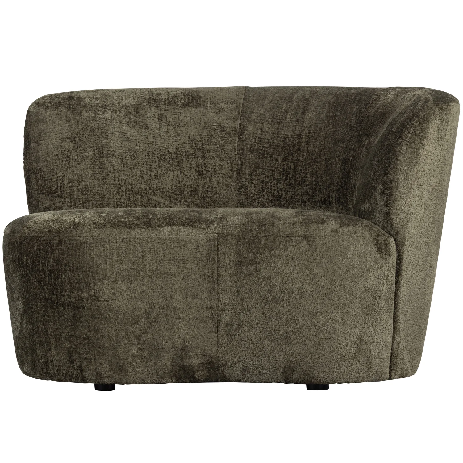 kleines Sofa Stone rechts 112 cm Struktur-Samt warmgrün Loungesofa