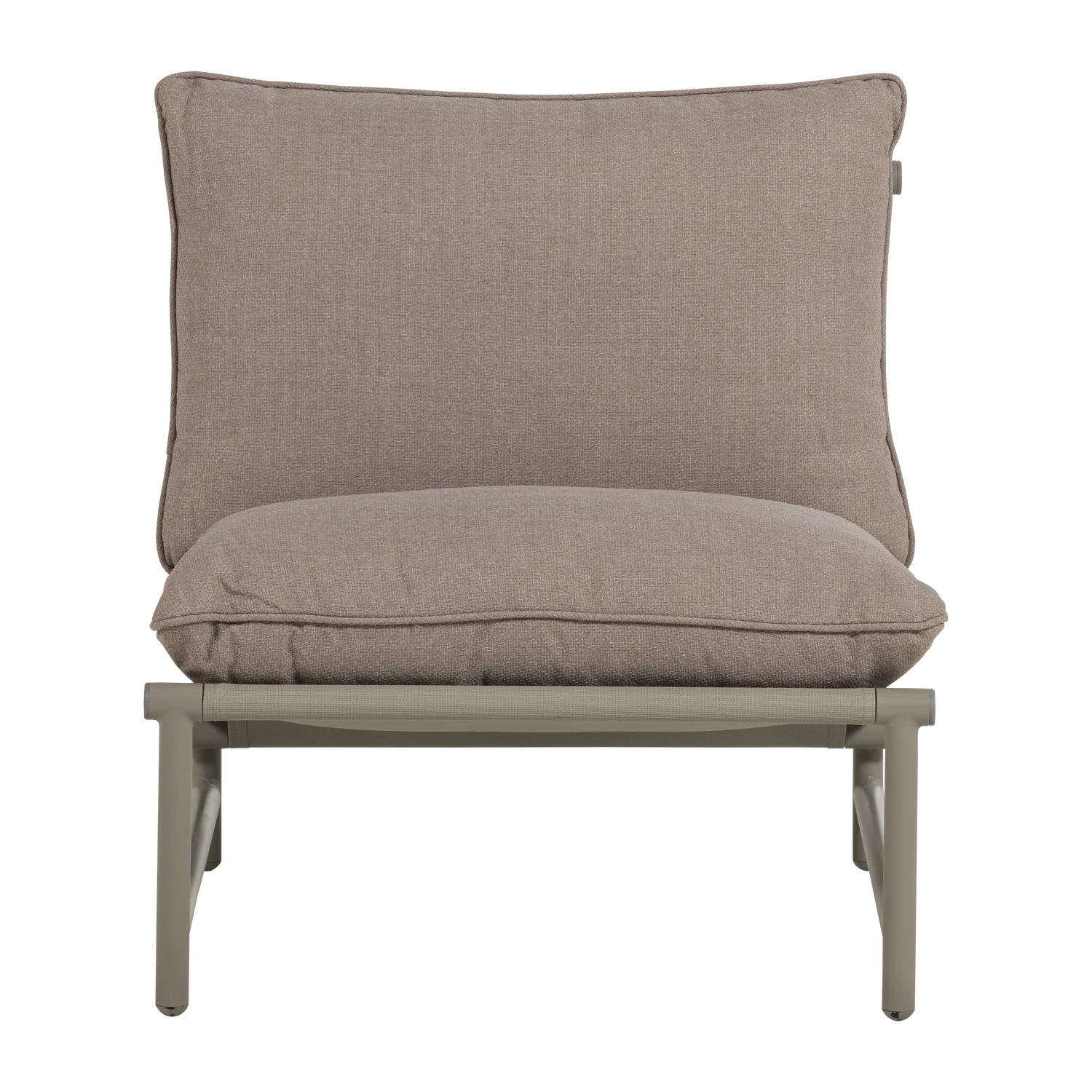 Outdoor Lounge Sessel ELVO Aluminium Olefinbezug sandfarben Gartensessel