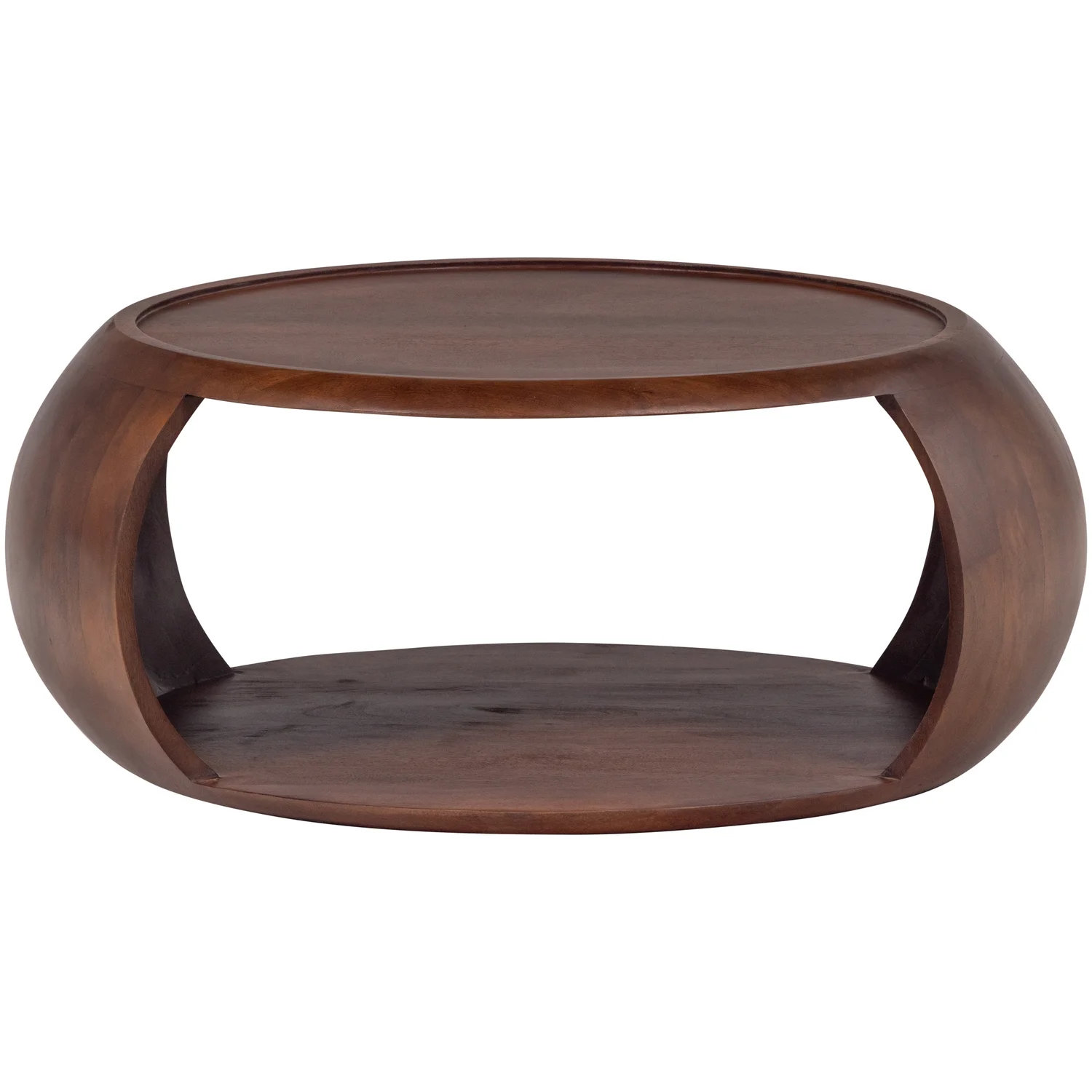 Couchtisch COLE rund Ø 72 cm Mango Massivholz braun