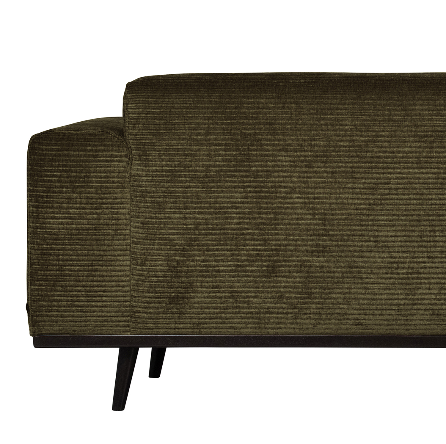 Ecksofa Statement Rib Cord warmgrün links