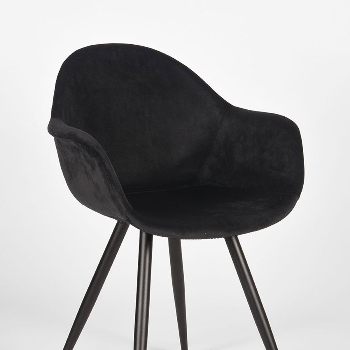 Esstischstuhl MORLI Samt Velvet schwarz Schalenstuhl